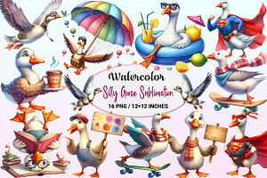 Silly Goose Sublimation Clipart, a Graphic by CitraGraphics