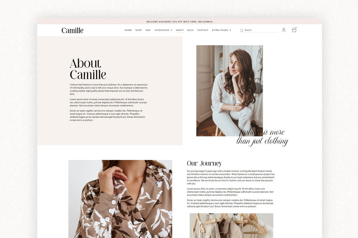 Camille | Woocommerce, Elementor Pro, a WordPress Template by DesignWithCris (Photo 3 of 6)