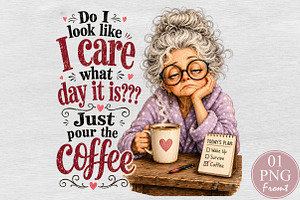Just Pour The Coffee Sublimation, a Seasonal Illustration by Rose Art