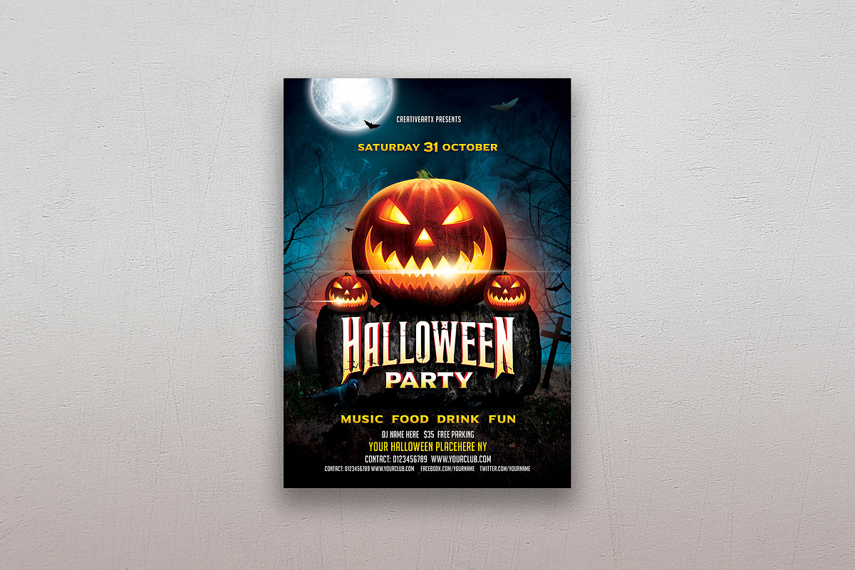 Halloween Party, a Flyer Template by DesignWorkz