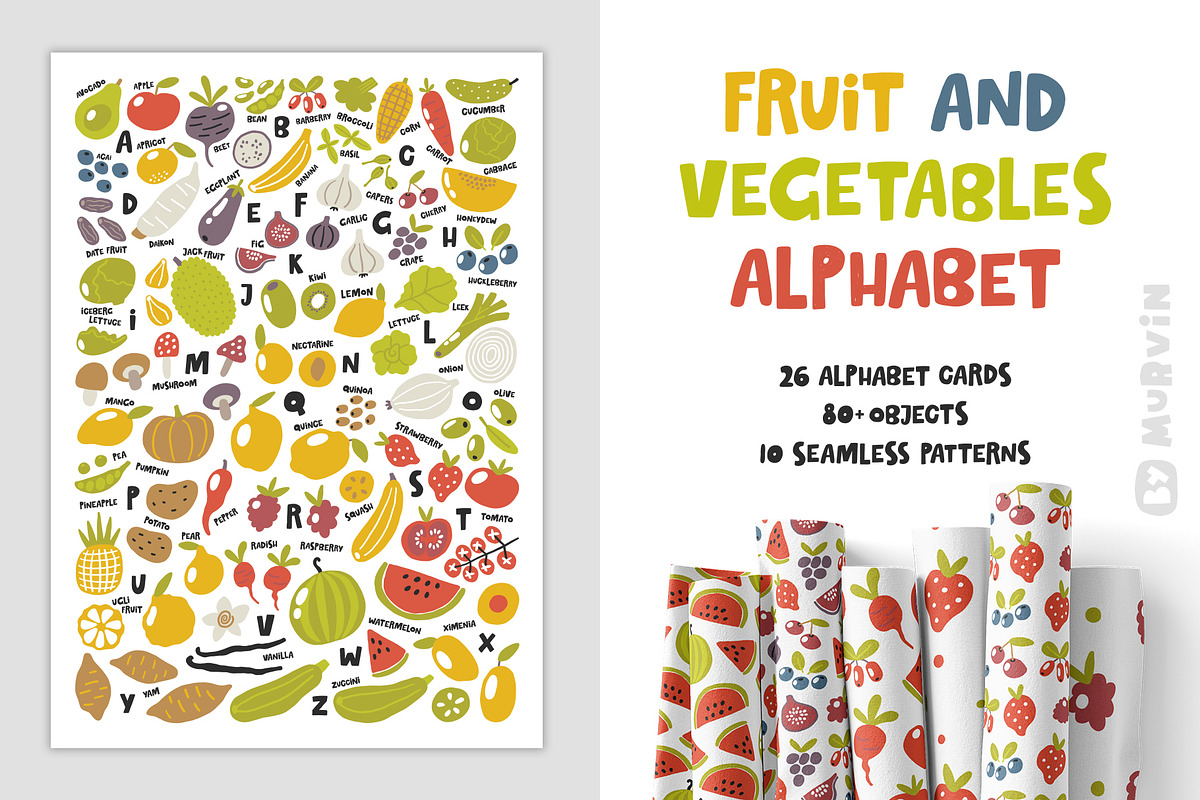 Fruit and vegetables alphabet, a Wallpaper Graphic by Murvin (Photo 1 of 7)
