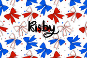 Red White Blue Baseball Pattern, a Pattern Graphic by KisbyArt (Thumbnail 1 of 3)