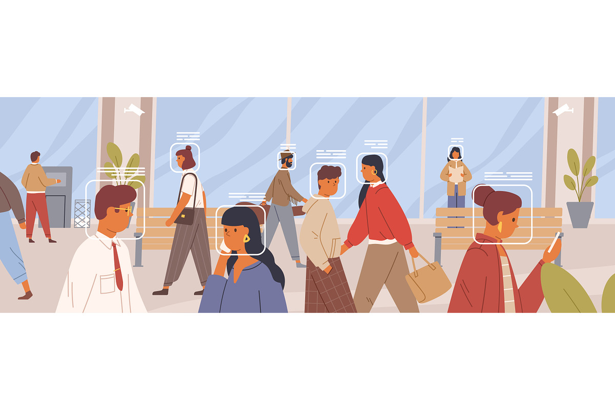 Facial recognition concept, a Person Illustration by Good Studio (Photo 1 of 3)