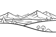 50 Mountain Landscape Silhouette Bun, an Illustration by Designer_Momina (Thumbnail 38 of 51)