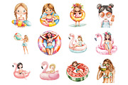 Girls Pool Party, an Illustration by Design Market (Thumbnail 2 of 3)