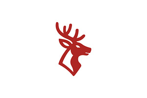 Minimalist Deer Head Logo, a Branding & Logo Template by Vectorium Studio