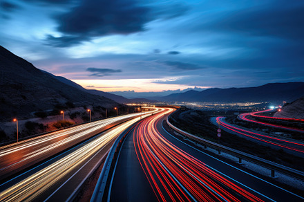 Long exposure of car light trails on, a Photo by Iftikhar Alam