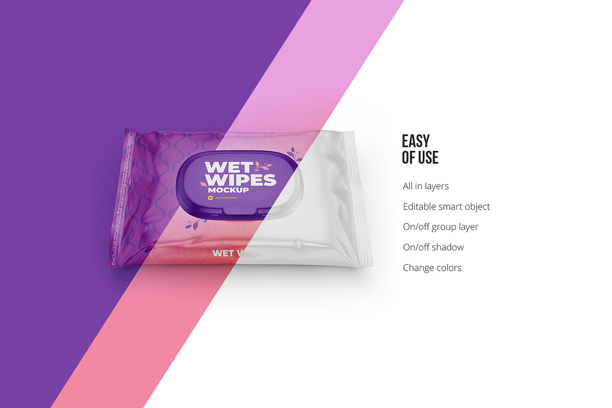 Wet Wipes with Cap Mockup half side, a Cups & Container Mockup by easymock (Photo 3 of 8)