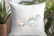 Pastel Dinosaur Clipart, an Illustration by Watercolor design (Thumbnail 3 of 6)