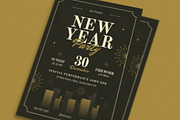 Black Modern New Year Party Flyer, a Flyer Template by VectorVactory (Thumbnail 2 of 3)