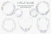 Smoky Grey Florals Watercolor Design, a Work Illustration by fashionaddict (Thumbnail 2 of 10)
