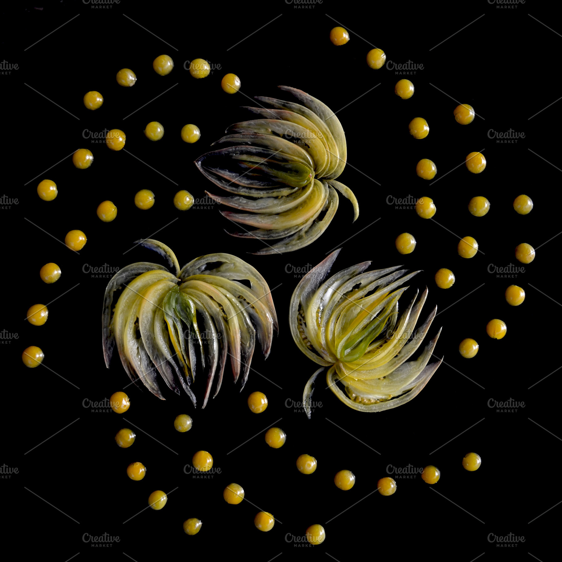tomato slice pattern, an Abstract Photo by Miratomm