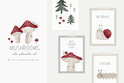 Cute Watercolor Mushrooms, an Animal Illustration by Cute And Wild (Thumbnail 1 of 6)