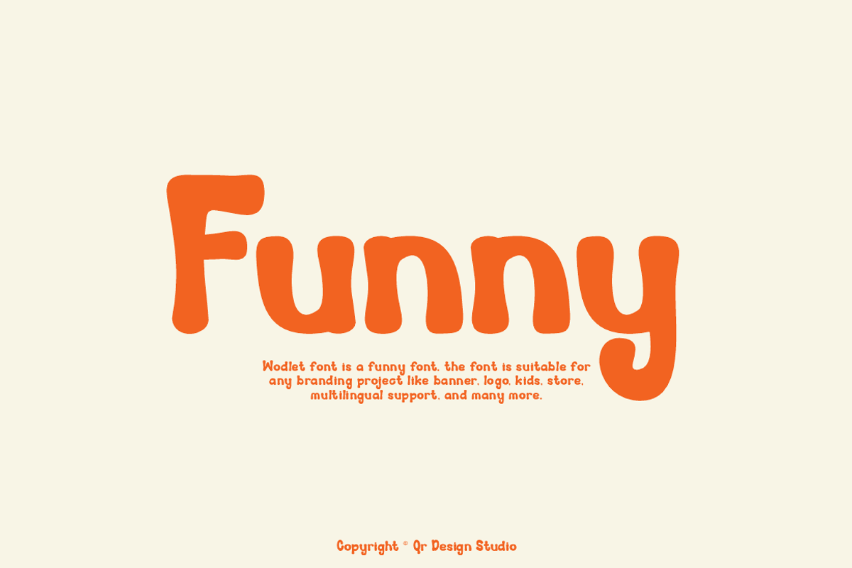 Wodlet - Funny Groovy Font, a Sans Serif Font by QR Design Studio (Photo 2 of 12)
