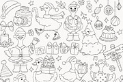 Christmas Goose Outline SVG, an Animal Illustration by TitaLivingArt (Thumbnail 2 of 10)