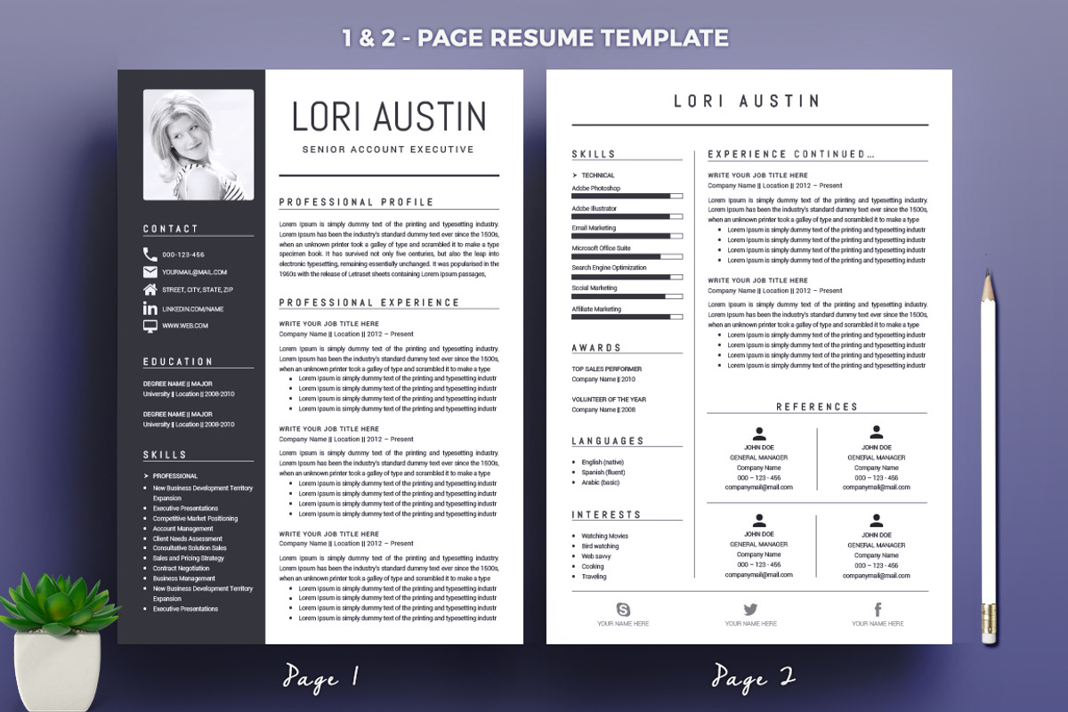 Resume/CV Template, a Resume Template by A1RESUME (Photo 2 of 5)