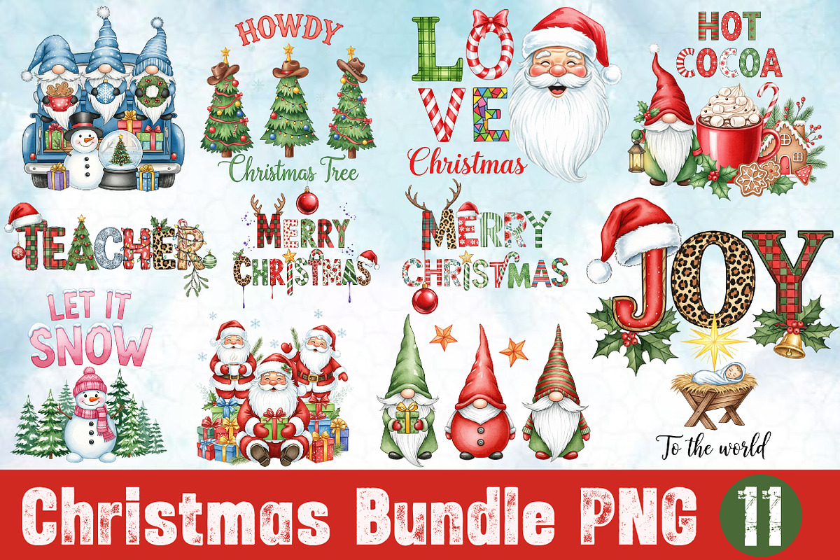 Christmas Bundle Png, an Illustration by Designworld (Photo 1 of 12)