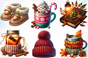 Sweater Weather Elements Clipart, a Seasonal Illustration by Canvas Craft (Thumbnail 3 of 6)