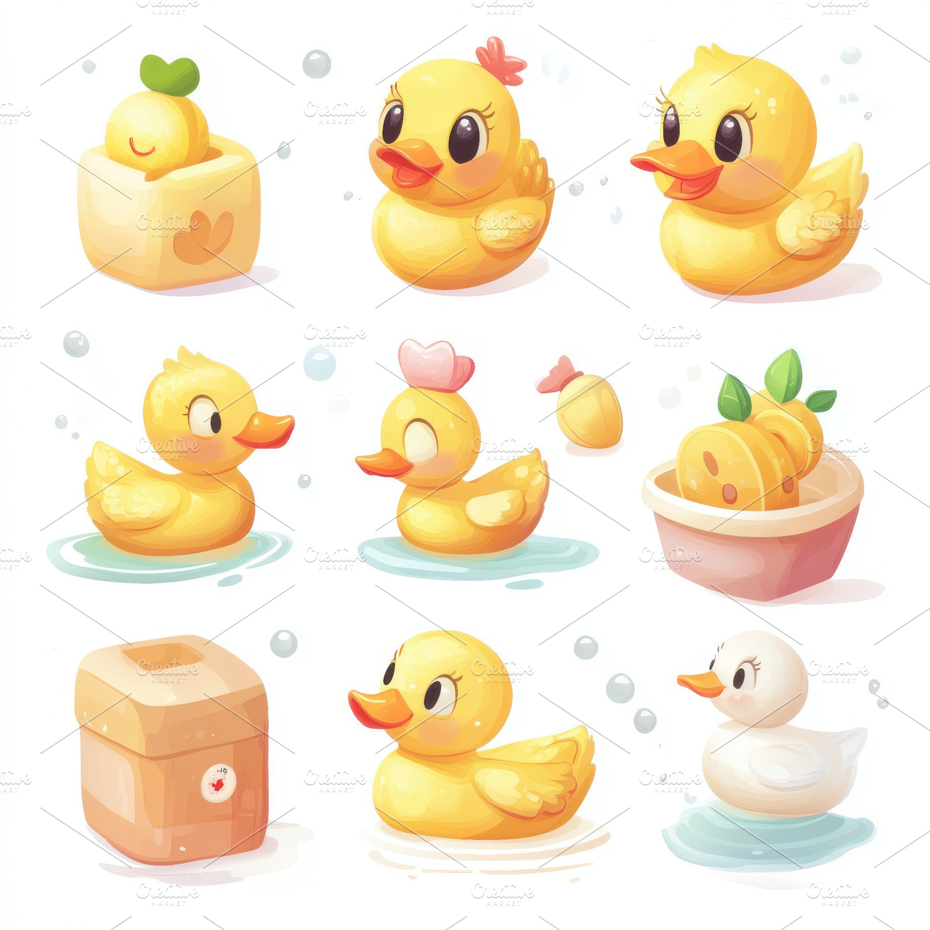 Adorable Yellow Rubber Ducks Bath To, an Animal Photo by Pixeness Studio