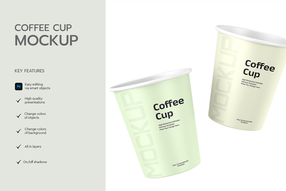 Floating Coffee Cup Mockup Template, a Product Mockup by graphypix (Photo 2 of 4)