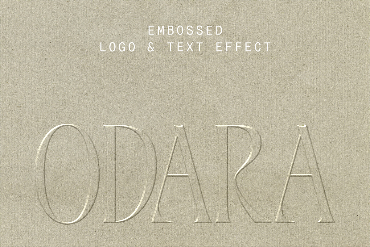 ODARA | Embossed Logo & Text Effect, a Texture Graphic by Universo Gaia @doyougaia (Photo 2 of 15)