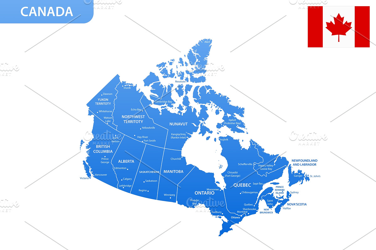Detailed map of Canada, an Illustration by Vector Shop (Photo 3 of 5)