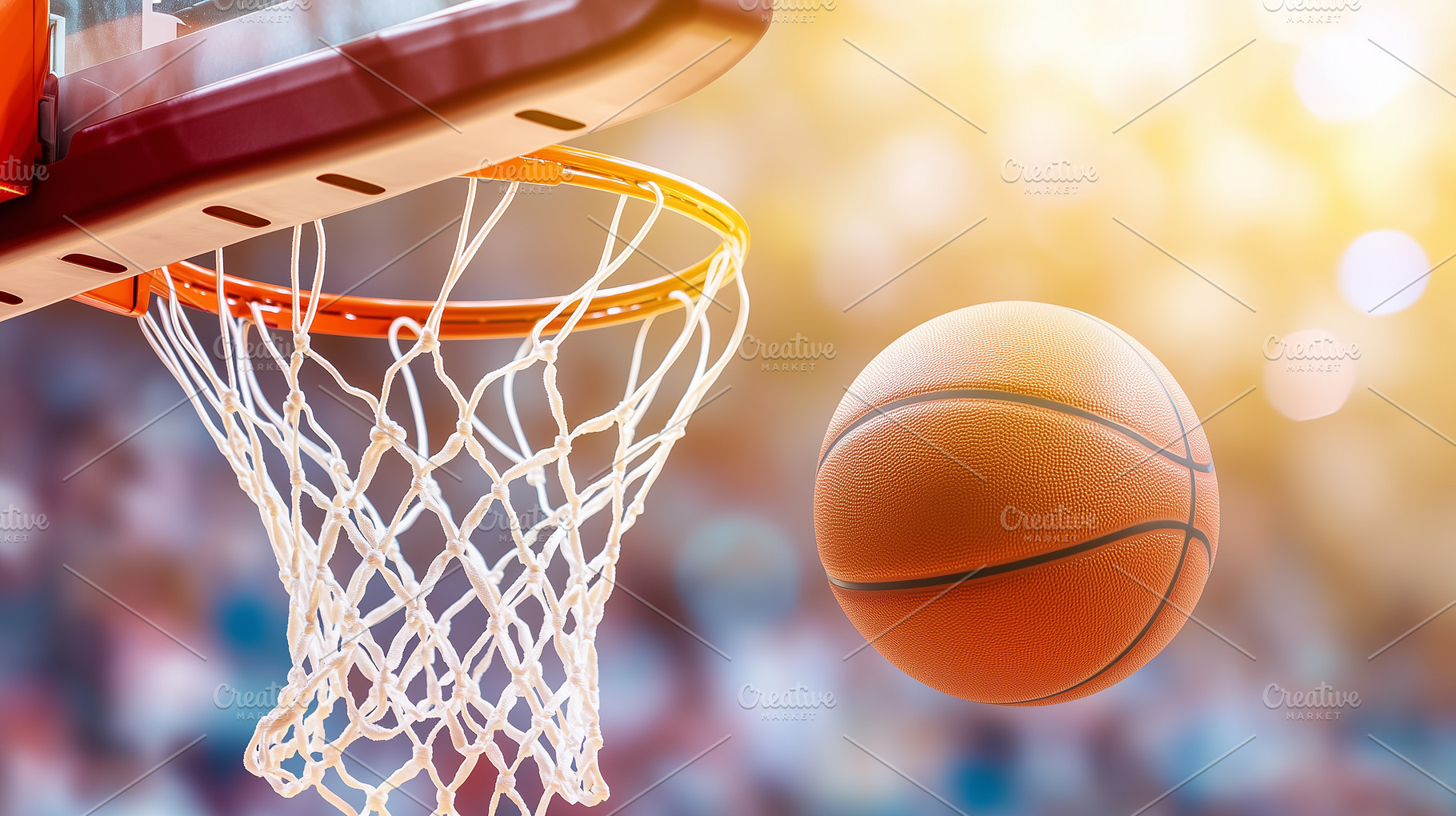 A basketball go to the hoop during, a Sports & Recreation Photo by MistyDay
