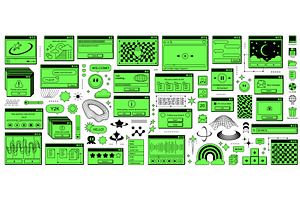 Y2k retro rave window browser, a Technology Illustration by Vector Tradition