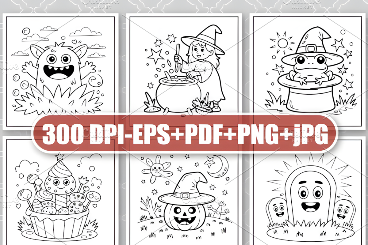 Halloween Bold and Easy Coloring, a Seasonal Illustration by Coco Bloom (Photo 4 of 5)