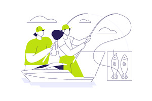 Fishing yacht abstract concept, a Transportation Illustration by Visual Generation