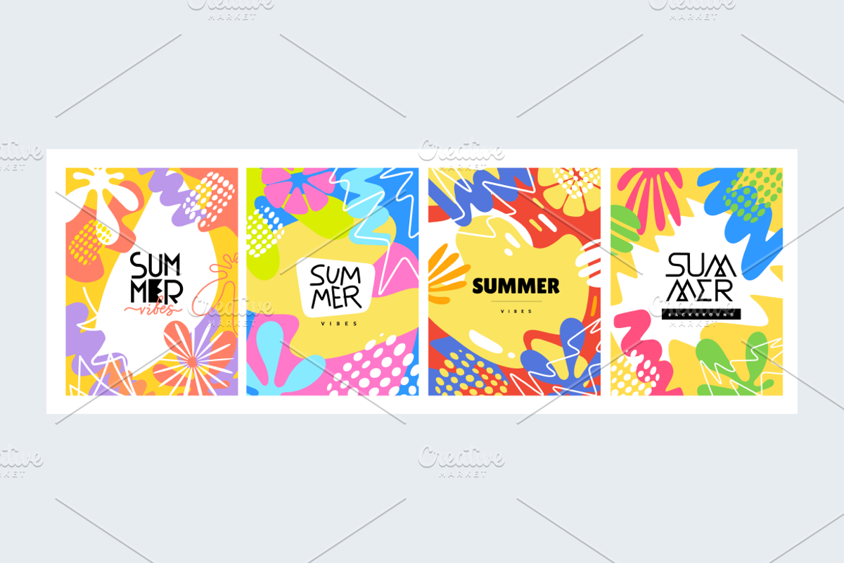 Summer Backgrounds | Flat Design, a Background Graphic by wowomnom (Photo 2 of 3)