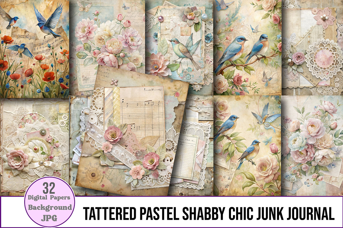Tattered Pastel Shabby Chic Junk, a Pattern Graphic by Wow Magic (Photo 1 of 2)