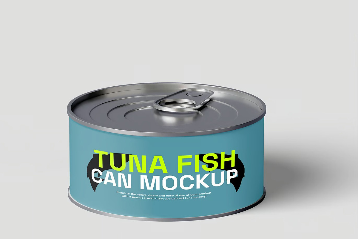 Tuna Tin Can Mockup, a Packaging Mockup by renderstockmarket (Photo 2 of 4)