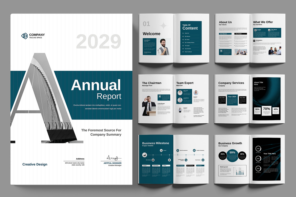 Annual Report Template, a Brochure Template by ContestDesign (Photo 1 of 3)