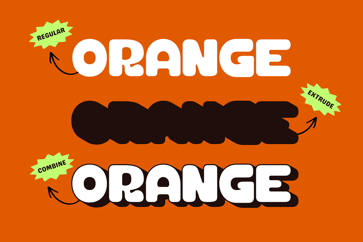 Saro Food - Bold Extrude Logo Font, a Sans Serif Font by Illushvara Design (Photo 4 of 12)