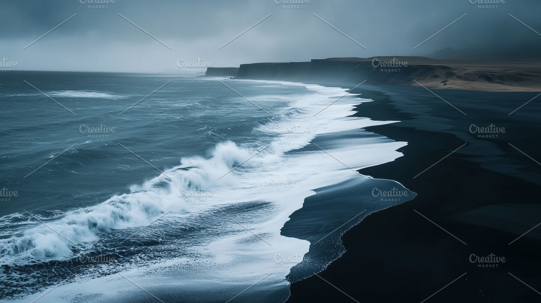 Waves crash dramatically against, a Nature Photo by MistyDay