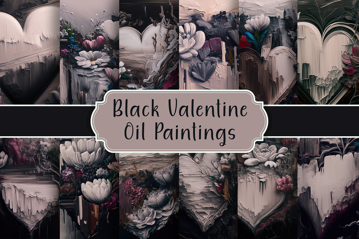 Black Valentine Oil Paintings, a Background Graphic by Curve Design (Photo 1 of 4)