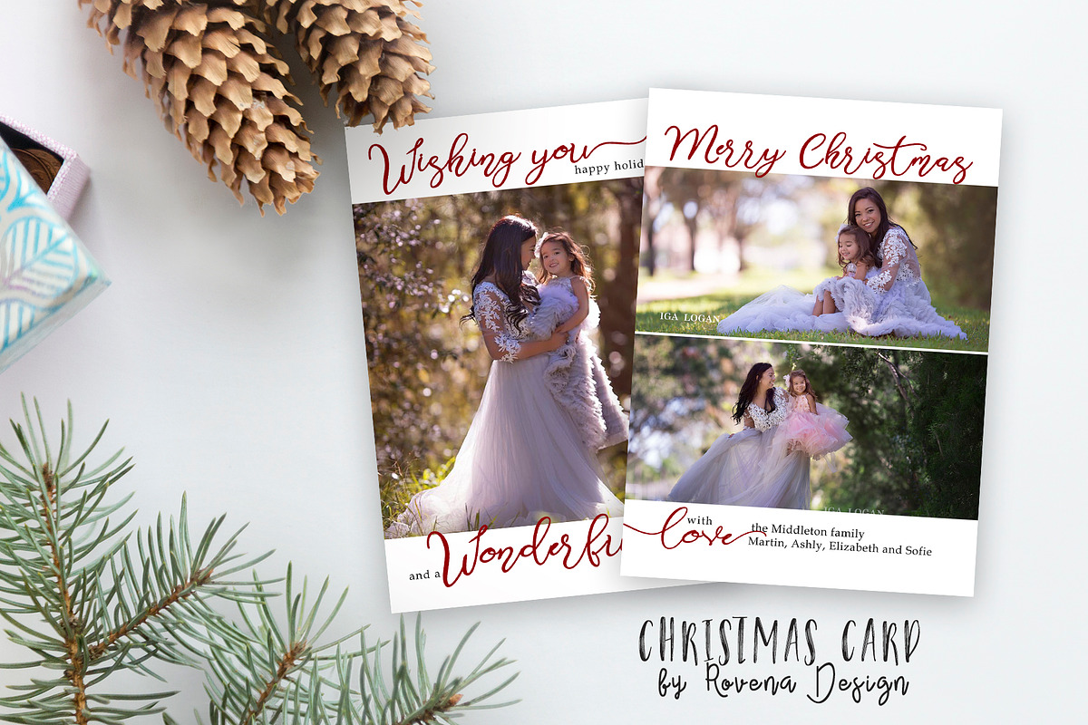 Christmas Card Template, a Card Template by Rovena Design (Photo 2 of 2)