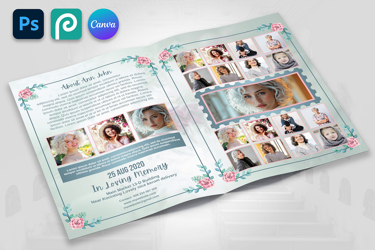 Funeral Memorial Bifold Brochure, a Brochure Template by Psd Templates (Photo 2 of 3)