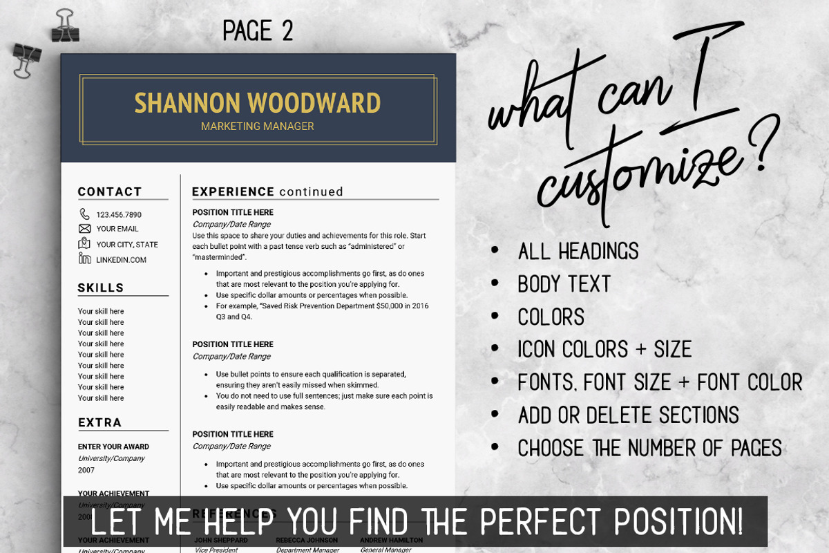 Elegant RESUME Template // Woodward, a Resume Template by LevelUpResume (Photo 4 of 5)