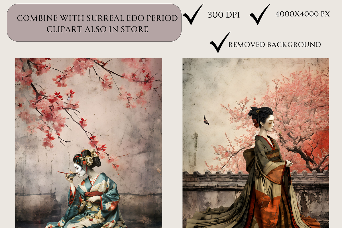 EDO PERIOD JUNK JOURNAL PAGES, a Decorative Illustration by Daring Digies (Photo 15 of 16)