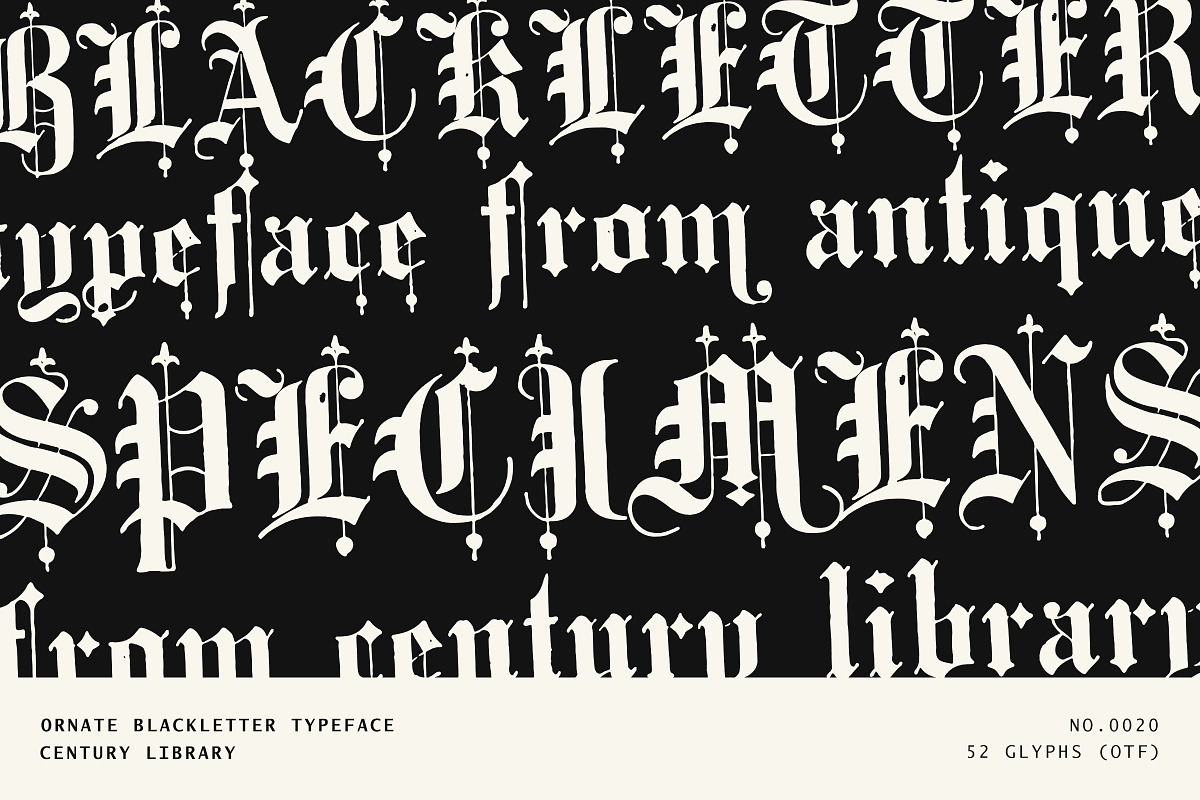Ornate Blackletter Display Font, a Blackletter Font by Century Library (Photo 1 of 5)