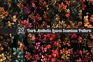 Dark Aesthetic Leaves Seamless, a Pattern Graphic by Black Bird Studio