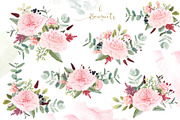 Watercolor peony and eucalyptus, a Decorative Illustration by marie dricot (Thumbnail 4 of 11)