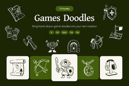 Game Doodle Icon, a Solid Icon by Vectors Market
