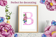 Pink Floral Alphabet, a Decorative Illustration by Milla_Zelenyuk_art (Thumbnail 2 of 3)