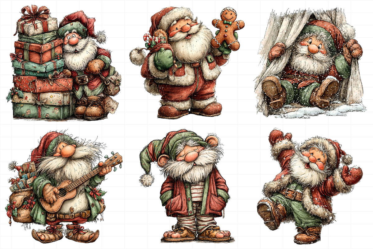 Whimsical Santa Clipart, an Illustration by Daily.Designs (Photo 4 of 5)