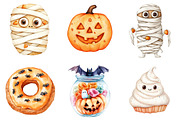 Watercolor Halloween Sweets Clipart, a Seasonal Illustration by CitraGraphics (Thumbnail 6 of 8)