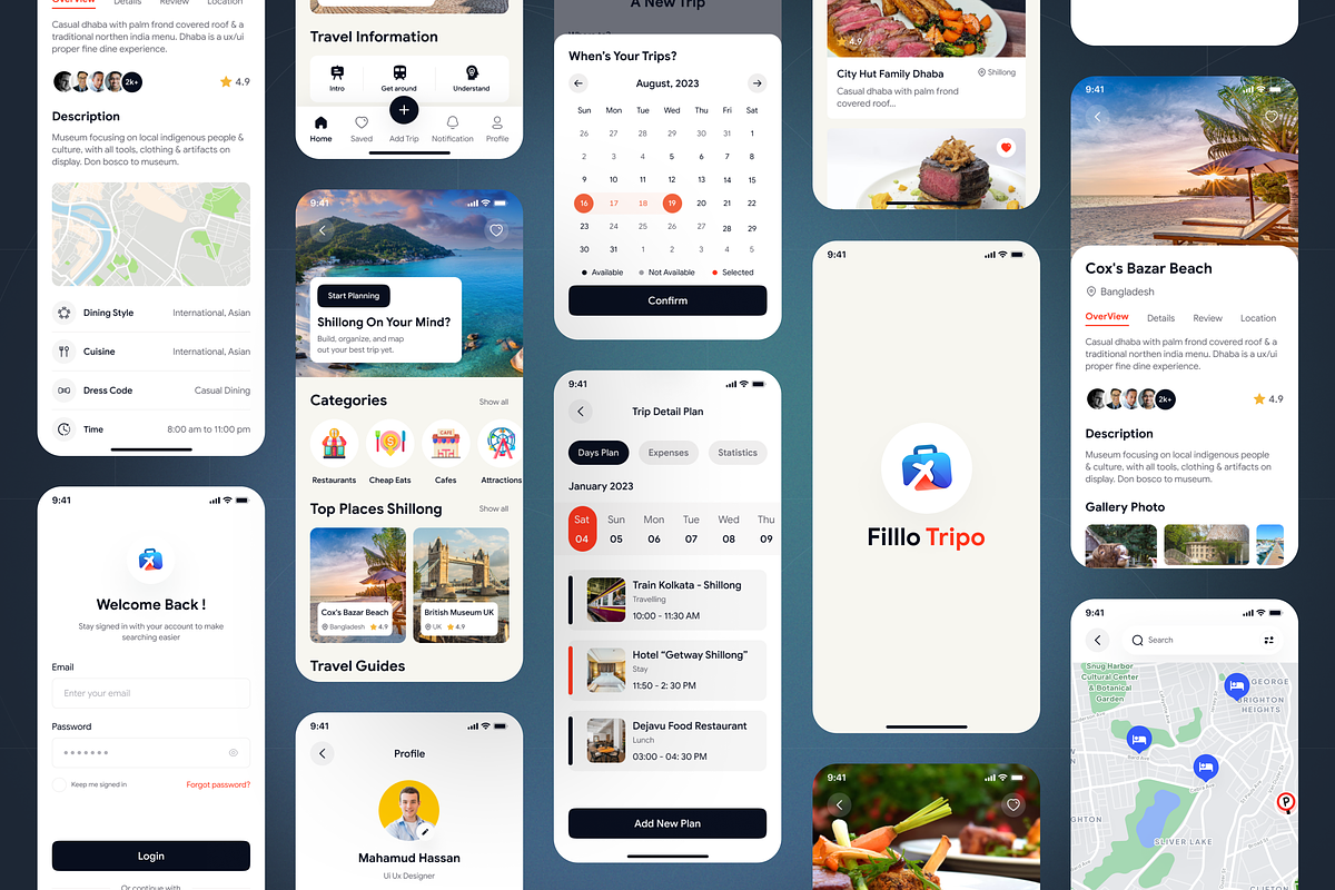 Filllo Travel App UI Design Kit, an UI Kit Template by floxui (Photo 6 of 8)