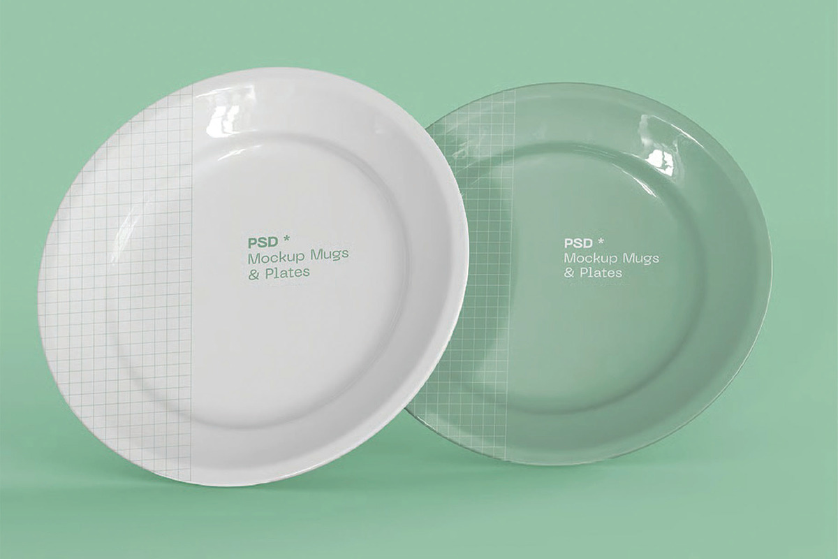 Plates Mockup, a Household Mockup by skybluecreative (Photo 1 of 3)